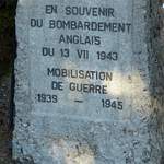 Praratoud : monument en souvenir du bombardement de 1943